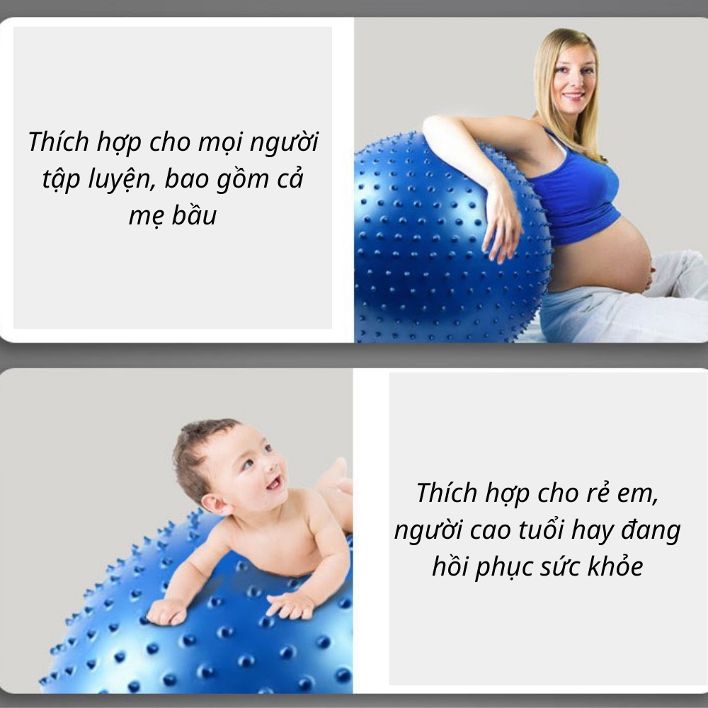 Bóng Tập YOGA,GYM Massage Cao Cấp 65cm dày 2mm chống nổ