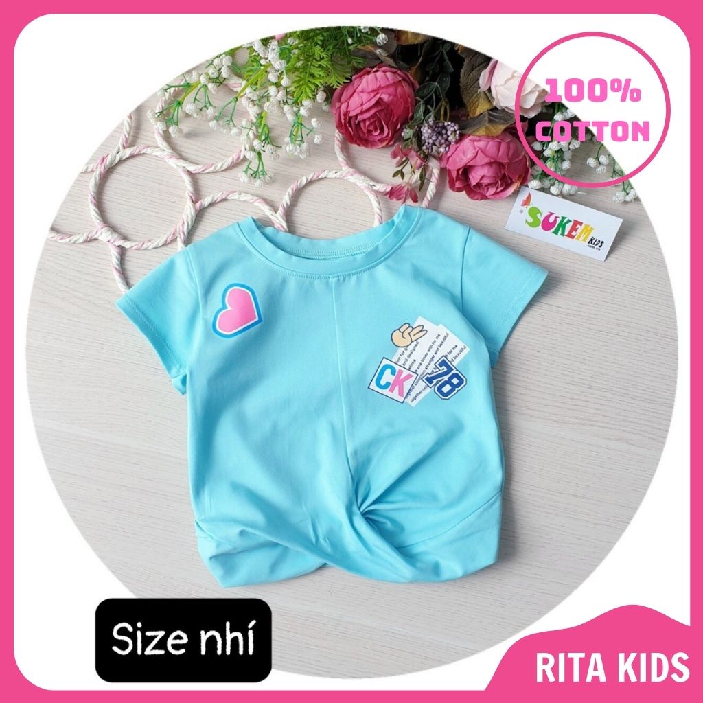 ÁO BÉ GÁI CROPTOP THUN COTTON ĐẸP XINH XẮN (9-25Kg)