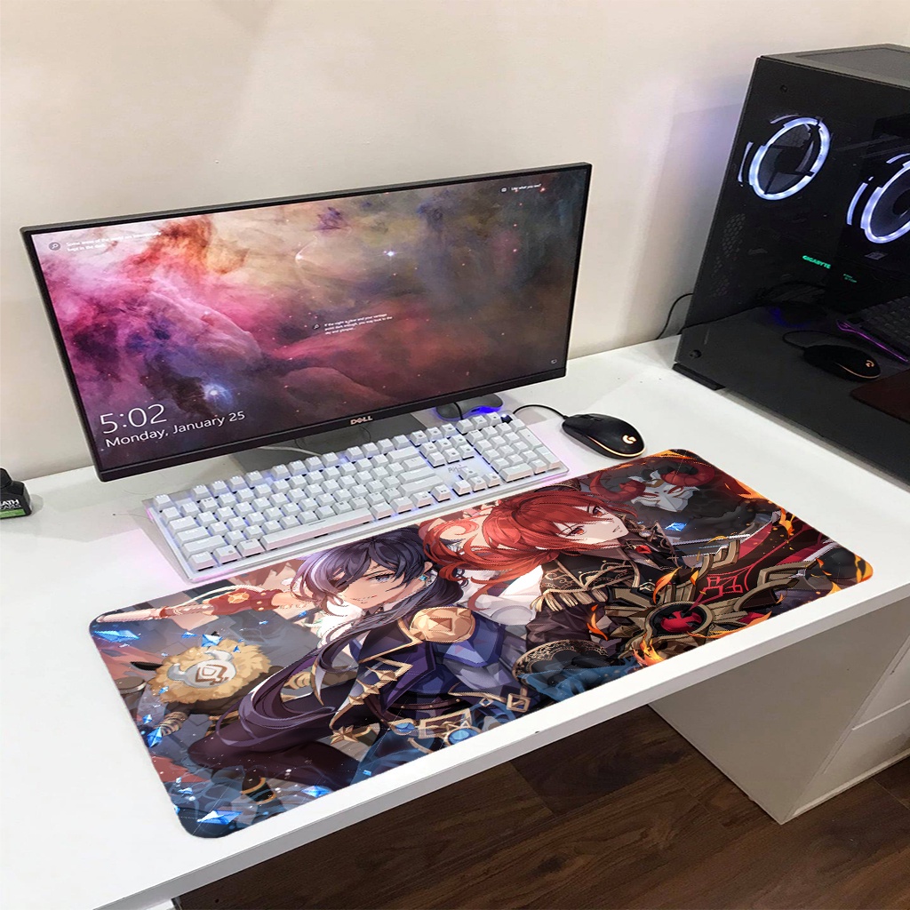 Lót chuột Genshin Impact cỡ lớnn 80x30cm, 90x40cm dày dặn, siêu đẹp, chống trơn trươt Dzon