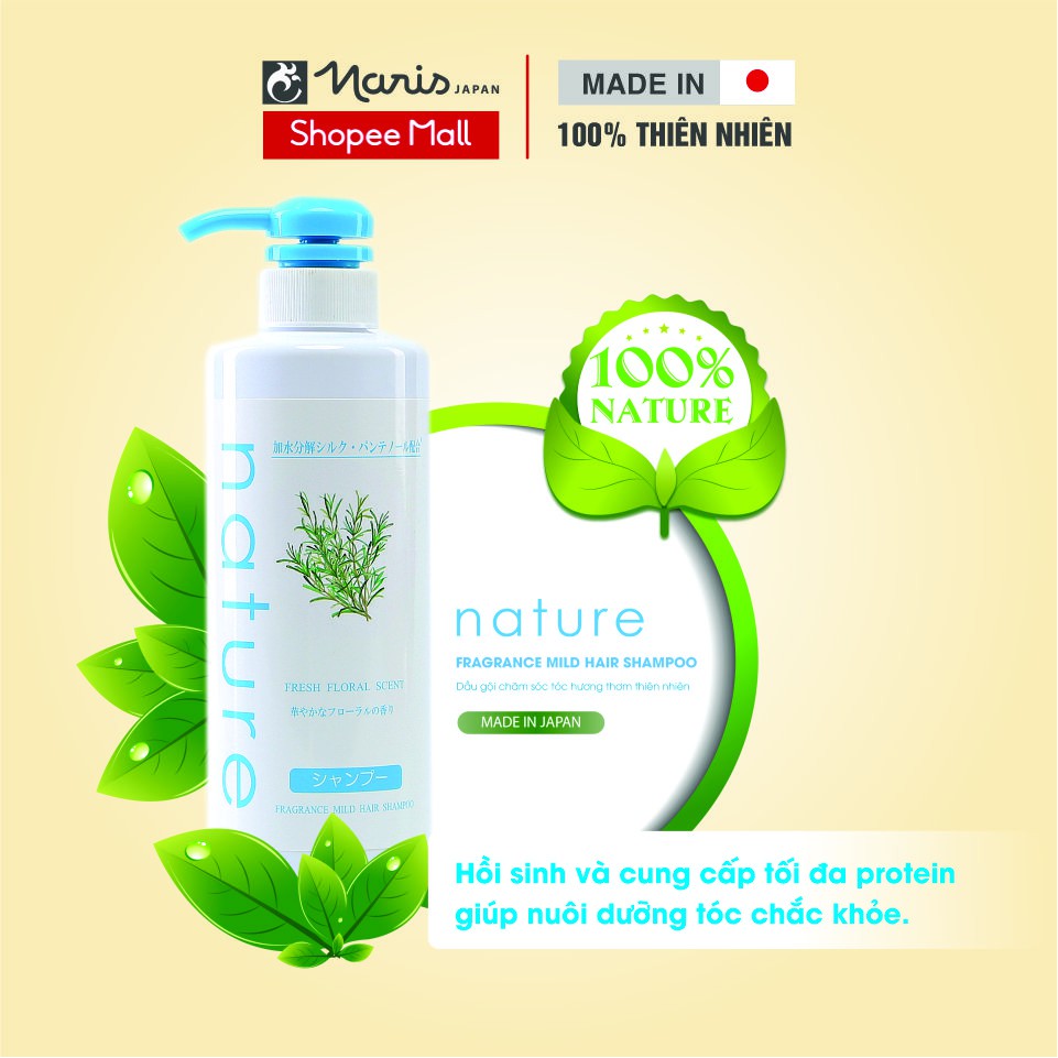 Dầu gội thảo dược giảm khô xơ, gãy rụng Naris Nature 500ml