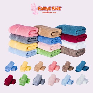 Combo 3 khăn tắm gội mặt kamys kids hàng cao cấp 100% cotton dày dặn mềm mịn không phai màu