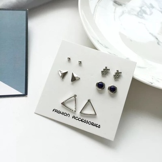 Set khuyên tai/bông tai nụ tông bạc phong cách đơn giản Hàn Quốc tinystore94