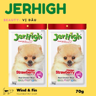 Snack cho chó jerhigh chicken strawberry flavour stick 70g