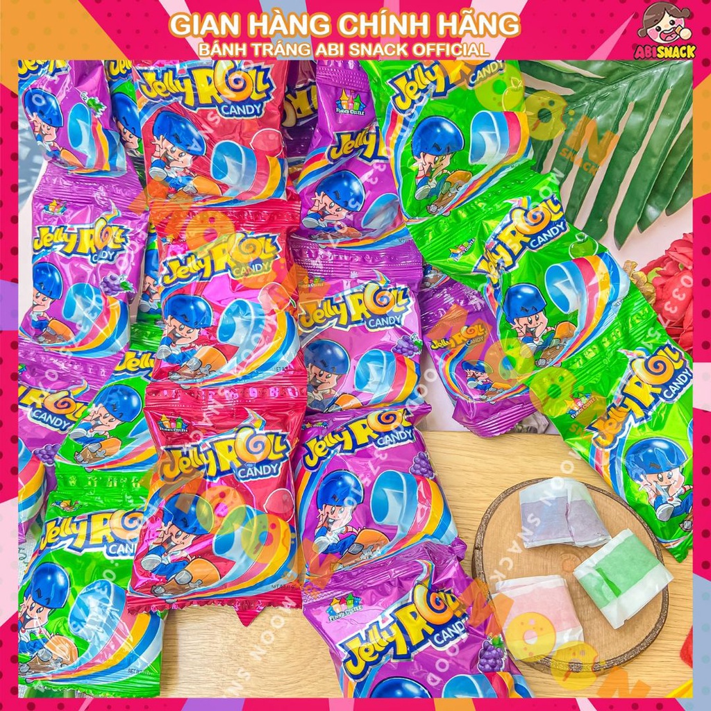 KẸO CUỘN TRÁI CÂY JELLY ROLL CANDY hãng Funny Castle gói 11g