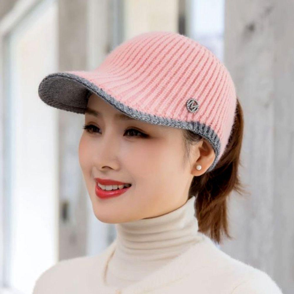 Mũ Lưỡi Trai Len Dệt Kim Hở Chóp In Chữ M Thời Trang Thu Đông Cho Nam Và Nữ