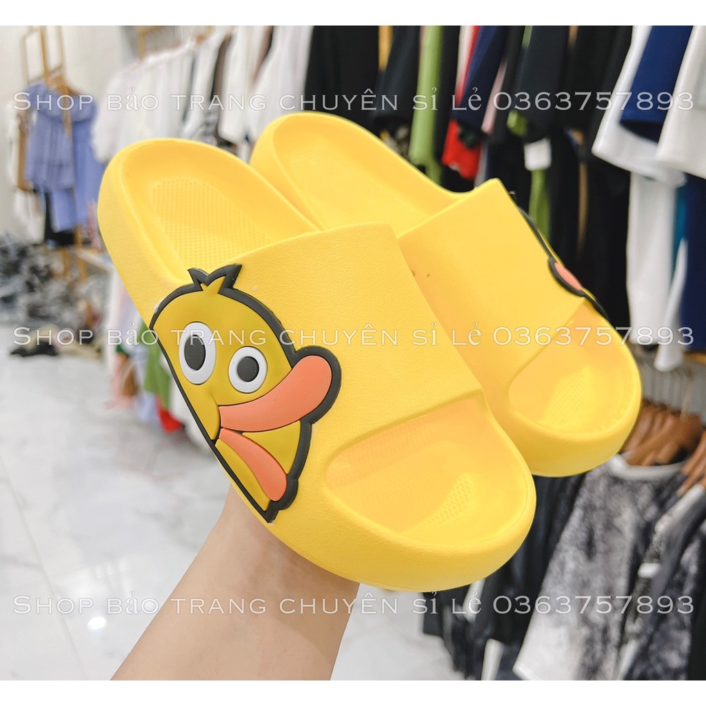 Dép Quai Ngang Bánh Mì Hình Vịt Đúc Đế Bằng Siêu Nhẹ, Êm Chân, Chống Trượt Hình Cute Cho Nữ