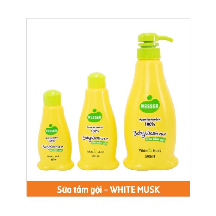 Sữa tắm gội wesser 200ml hương dịu nhẹ cho bé