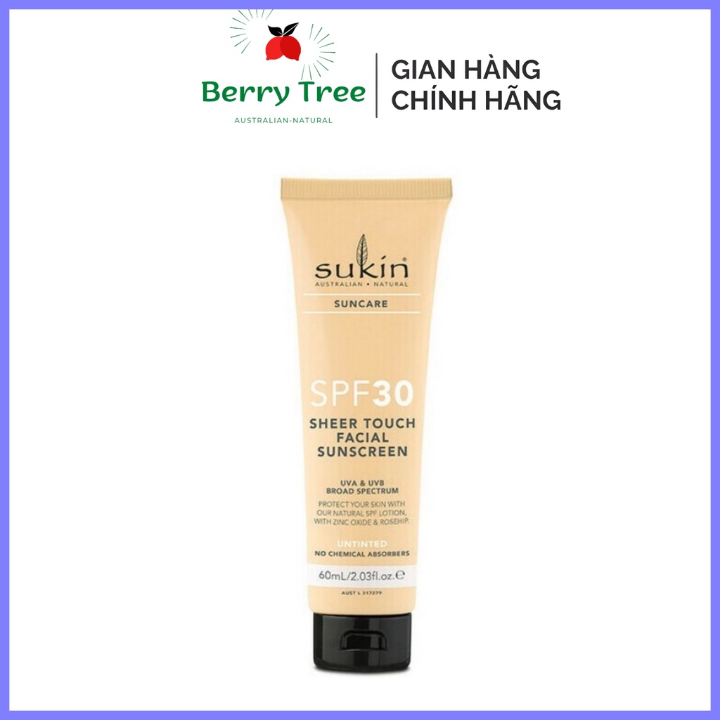 Kem chống nắng không màu Sukin SPF 30 Untinted Sunscreen Lotion 60ml (BR)