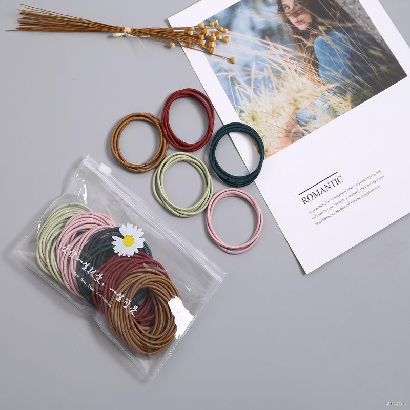 Chun Buộc Tóc Túi Zip Sang Chảnh cute nhiều màu sét 100 cái