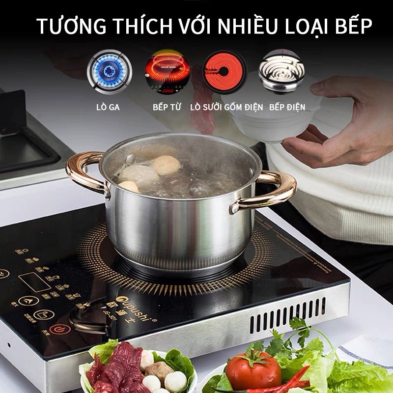 Bộ Nồi Inox 304 Kaisa Villa 12 Chi Tiết, Bộ Nồi Có Ấm Dùng Cho Mọi Loại Bếp