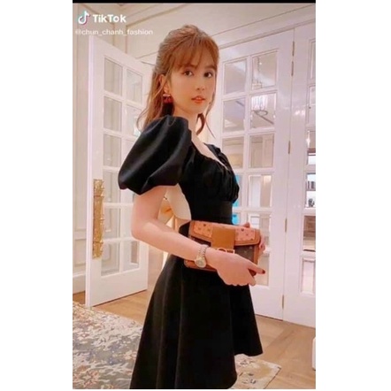 Đầm Voan Dáng Xòe Phối Thắt Nơ Bảng Bự Sau Lưng Cá Tính TTSA1336