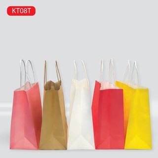 Combo 100 Túi quai giấy KT08T nhiều màu (KT: 26 x 30 x 12)