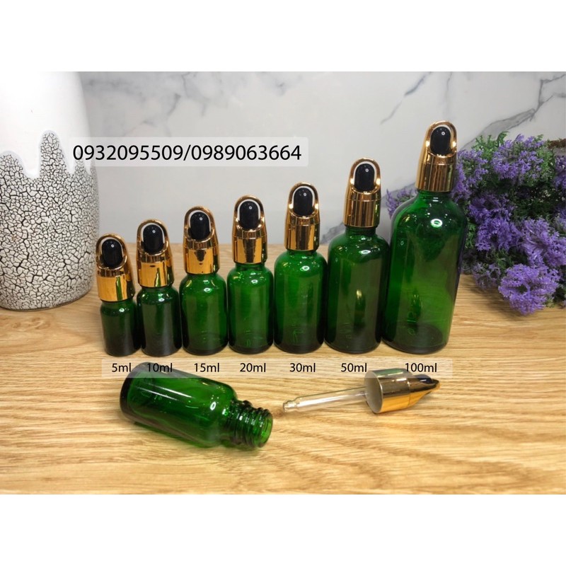 10 lọ chai 10ml xanh lá đựng mỹ phẩm serum tinh dầu | BigBuy360 - bigbuy360.vn