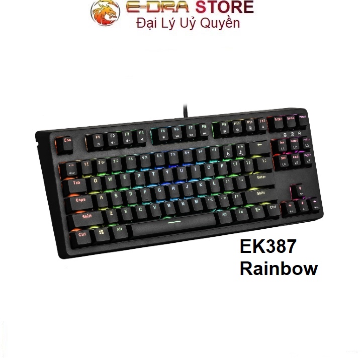 Bàn phím cơ Edra EK387 Rainbow V2 E-dra Switch (Blue /Brown /Red Switch)