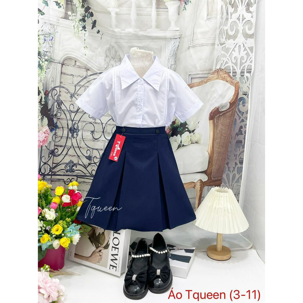 Set đồng phục học sinh - Áo sơ mi học sinh nữ cấp 1 - Chân váy học sinh cấp 1 - Danangsale