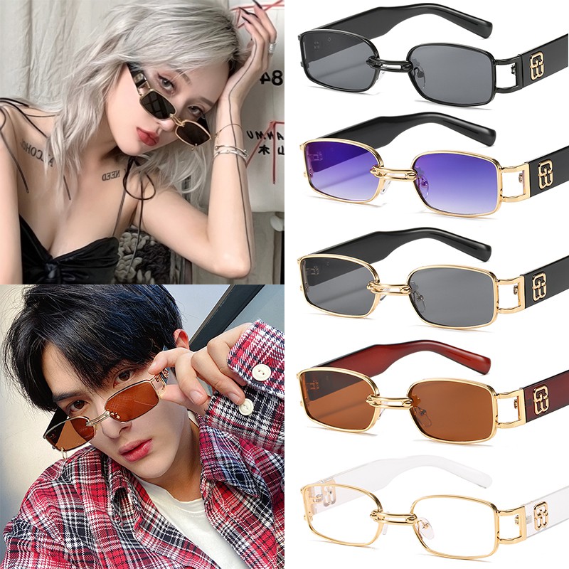 Kính mát kim loại gọng vuông sành điệu cho nam nữ