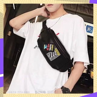 Túi Bao Tử Họa Tiết Chữ TRENDY | Túi Đeo Chéo Nam Thời Trang Phong Cách Streetwear  | Túi Đeo Nhiều Ngăn Giá Rẻ