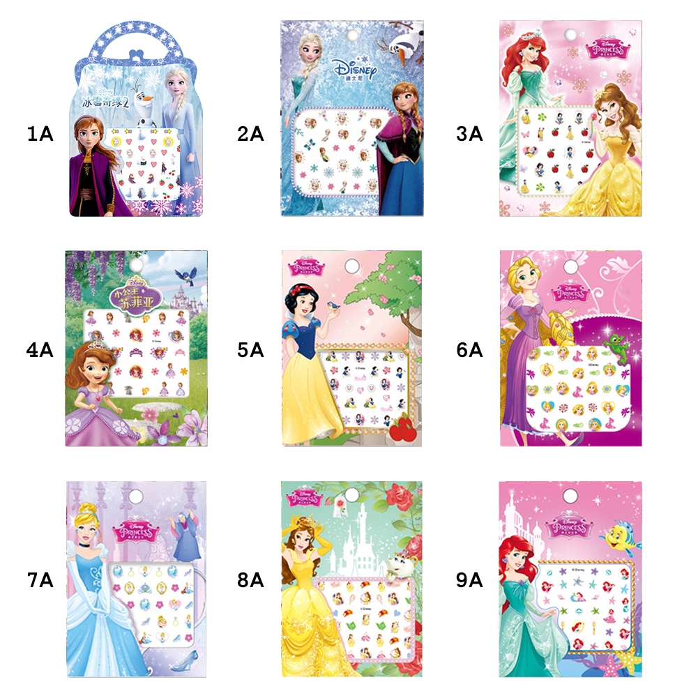 Sticker dán móng tay trang trí phong cách công chúa Anna và Elsa dễ thương