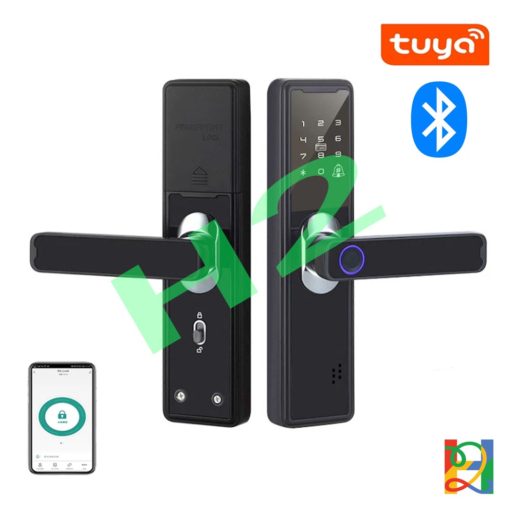 Khóa cửa vân tay, khóa thông minh Tuya mở khóa vân tay, thẻ từ, chìa cơ, mật khẩu, cảm ứng. App Tuya Smart Bluetooth