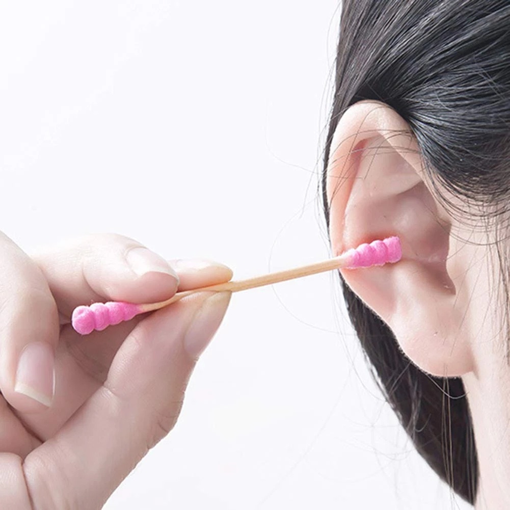 [Hàng mới về] Hộp 200 tăm bông vệ sinh hai đầu sử dụng một lần tiện lợi