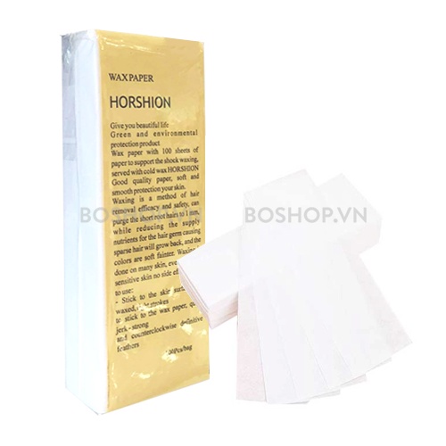 Sáp Wax (Tẩy) Lông Mật Ong Horshion 750ml Và Giấy Wax Paper 100 Miếng