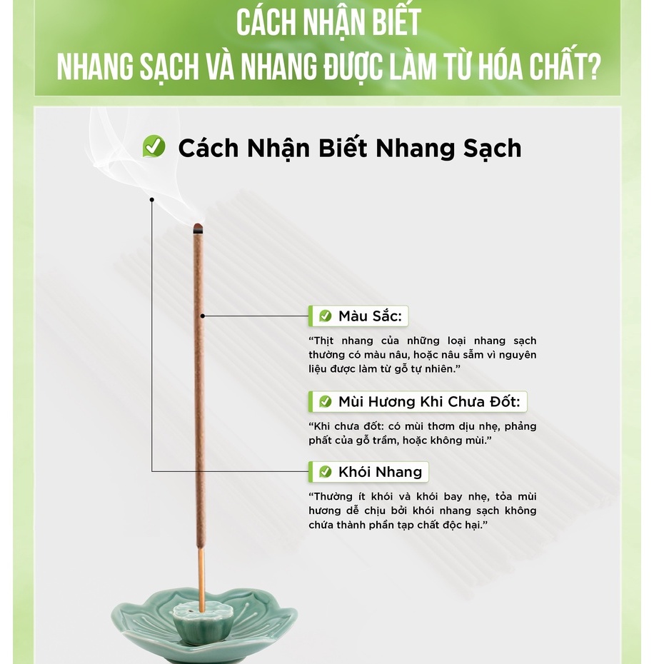 Nhang sạch trầm hương tự nhiên không hóa chất ít khói không đậu tàn Hộp 500gr dài 30cm OGANICO