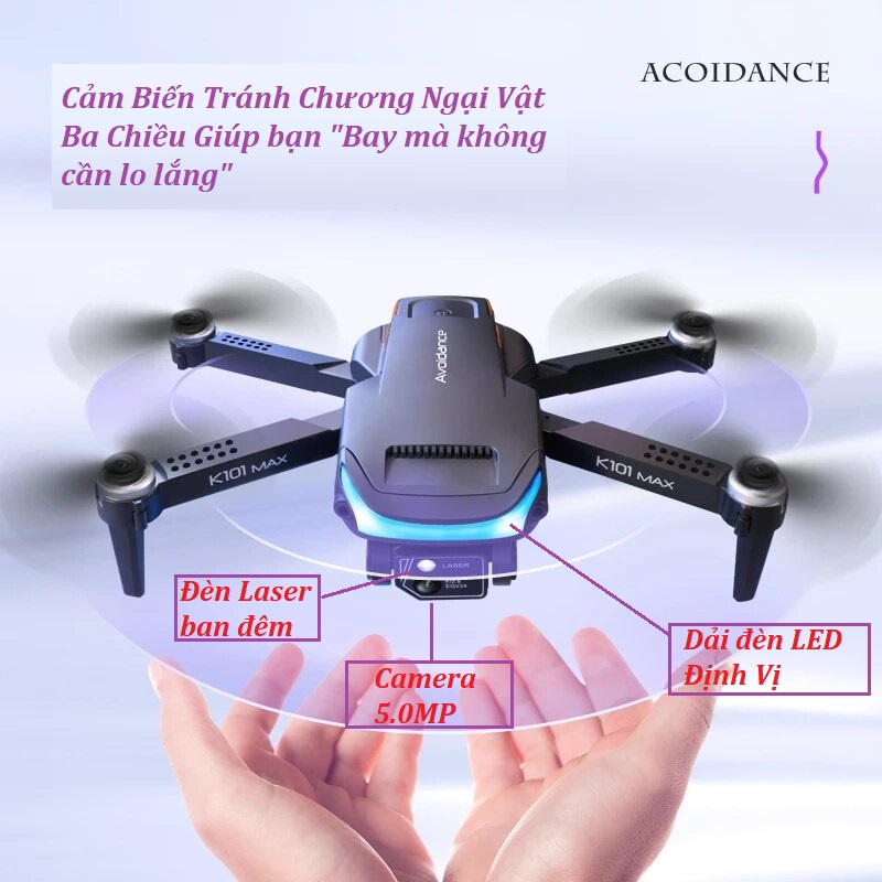 Fly cam, drone K101 Max, play cam pin trâu sóng khỏe độ bền cao bay xé gió