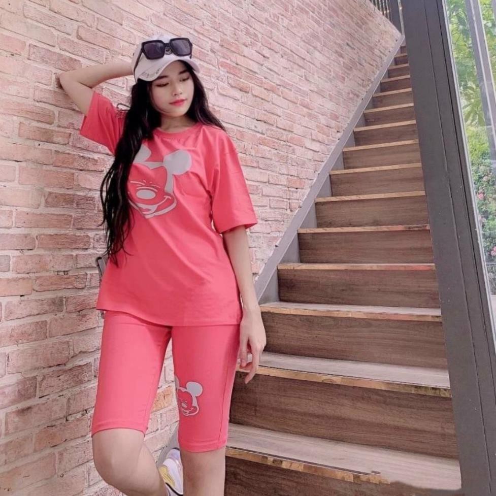 Đồ Bô Nữ MC5331 Đồ Bộ Mặc Nhà Chất Thun Cotton Co Dãn Mịn Đẹp Mickey Size 40KG - 80KG | BigBuy360 - bigbuy360.vn