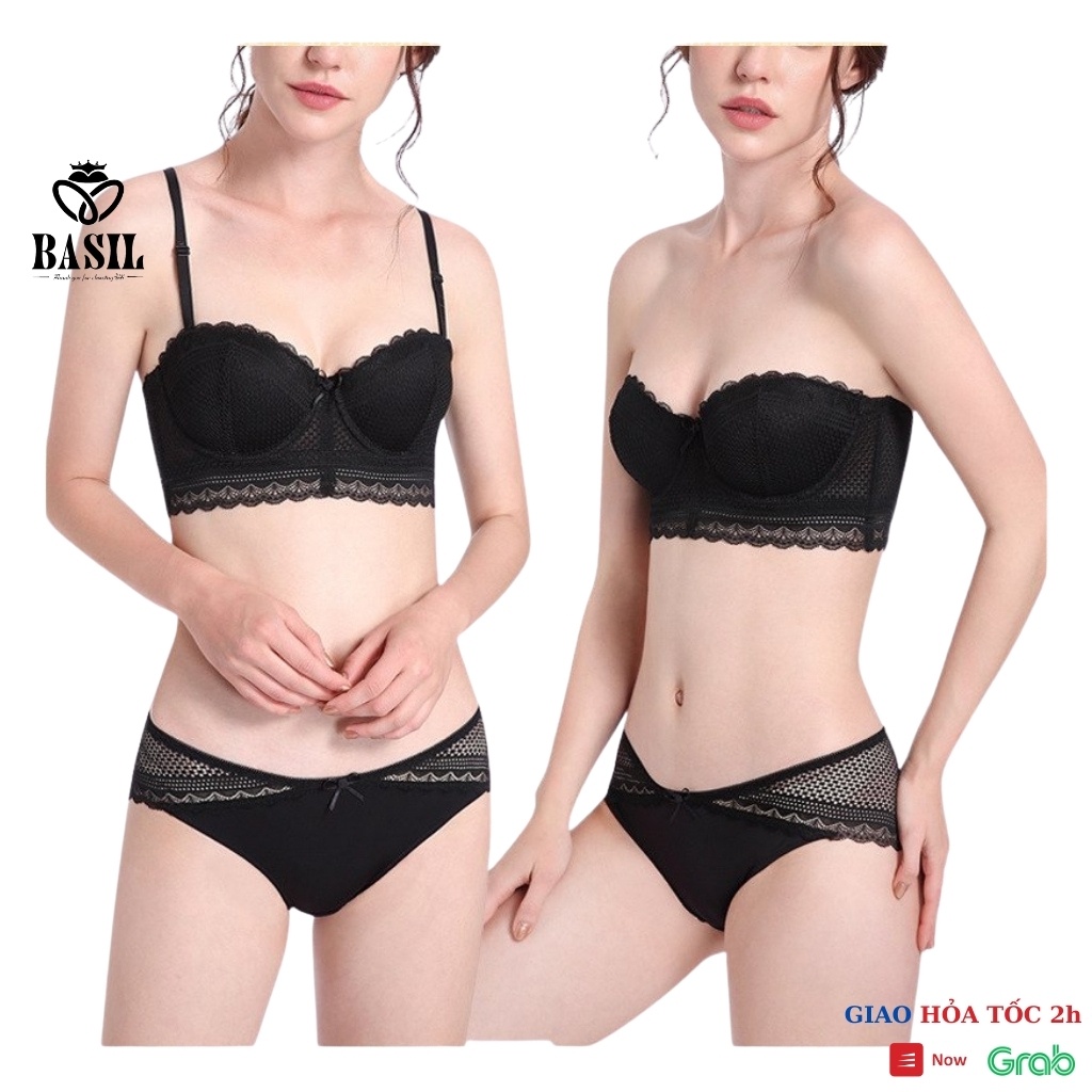 Bộ đồ lót BS Basil nữ có gọng ren mềm nâng ngực đệm vừa
