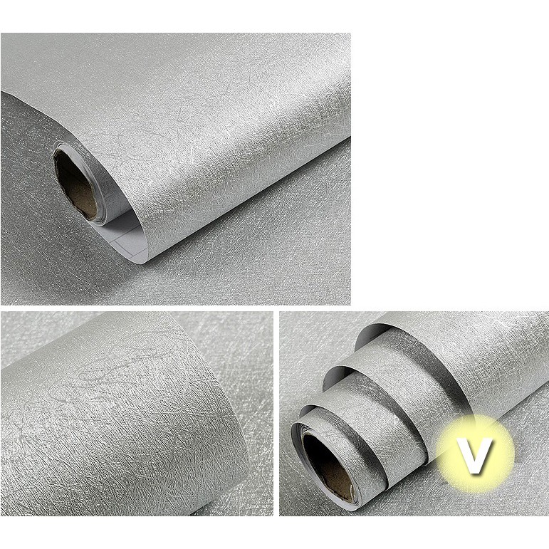 10m Giấy dán tường Ghi Vân Nhám Nổi có keo sẵn khổ rộng 45cm