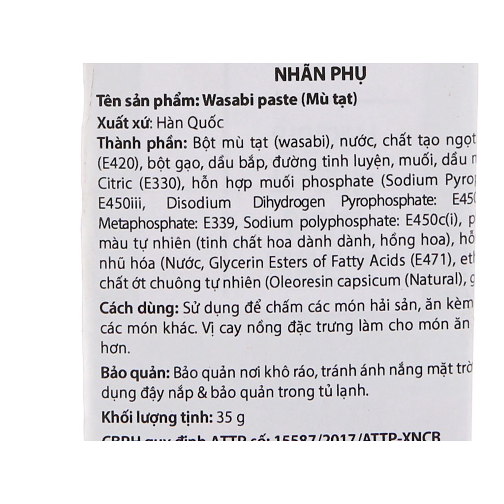 MÙ TẠT WASABI MIWON 35G
