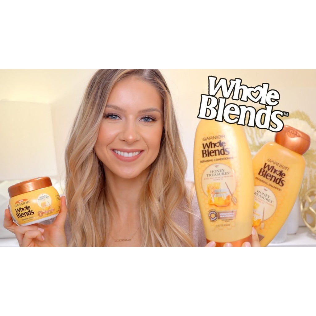 [USA] SET Dầu gội xả GARNIER WHOLE BLENDS Repairing 370ml