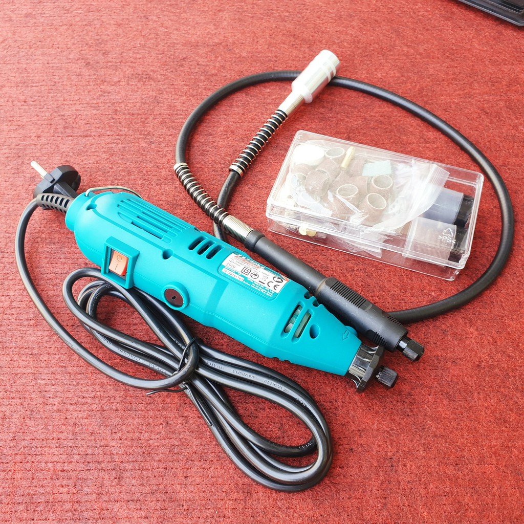 Bộ Máy Mài Khuôn  TOTAL TG501032 mini 3.2mm 130W- Bao gồm mũi mài khuôn, giấy nhám mài, dây nối mài, cắt