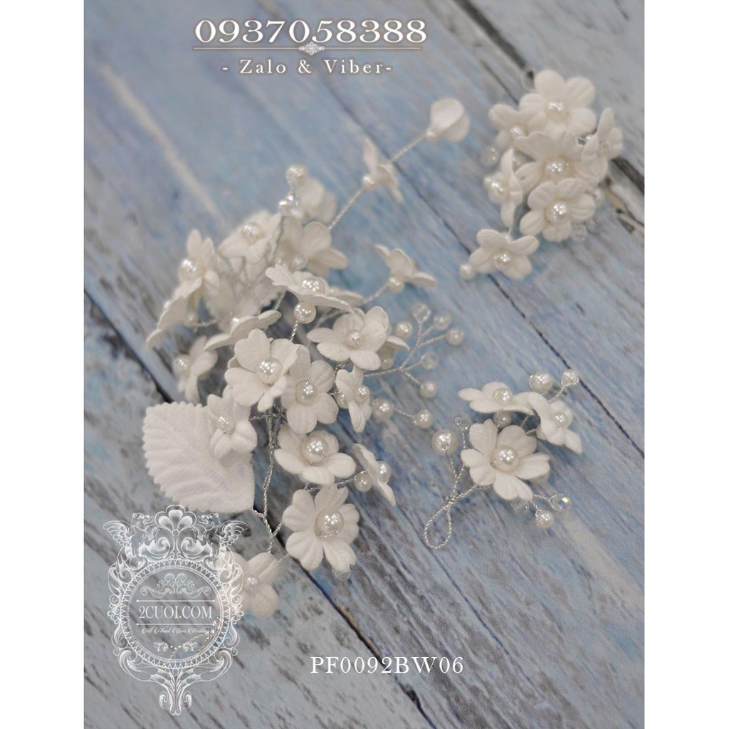 Bộ Hoa cài tóc cô dâu PF0092BW06