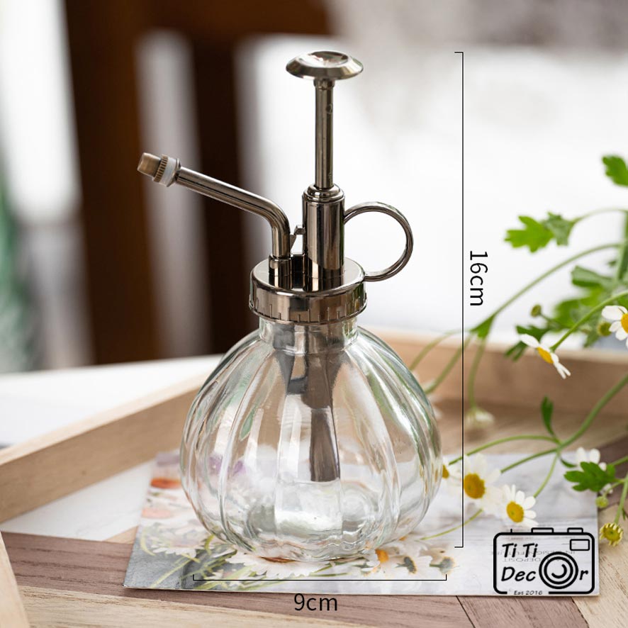 Bình Phun Sương TiTi Decor, Bình Tưới Cây Thủy Tinh Phong Cách Vintage