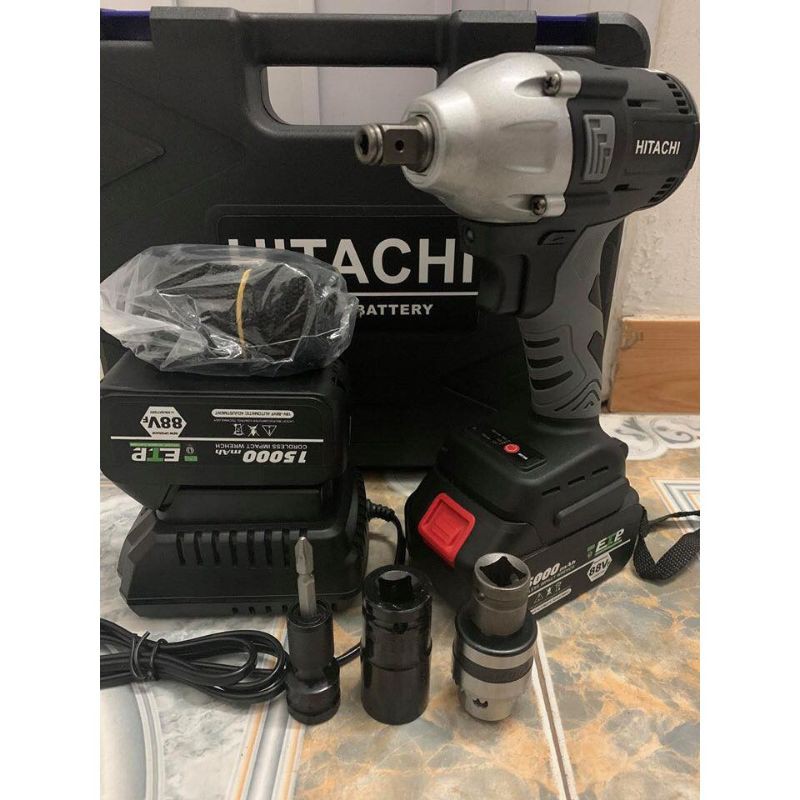 Bộ Siết bulong Hitachi 99V không chổi than  trong 1 - 2 PIN TẶNG ĐẦU CHUYỂN VÍT