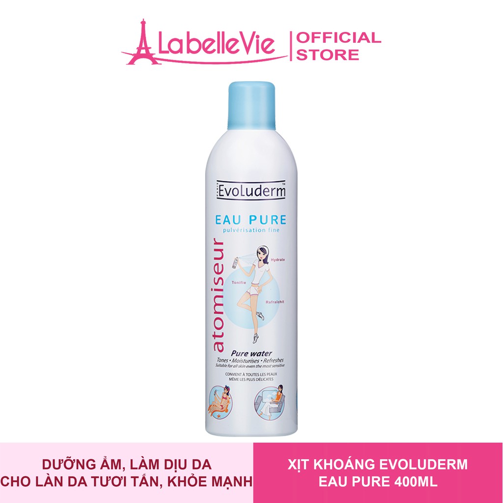 Bộ Xịt Khoáng Evoluderm dưỡng ẩm cấp nước 400ml và Nước Hoa Hồng trà xanh cho da hỗn hợp dầu mụn 250ml