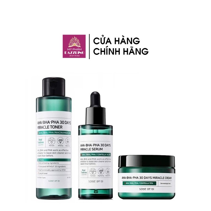 Bộ 3 Sản Phẩm Toner + Serum + Kem Dưỡng Some By Mi AHA-BHA-PHA Fullsize
