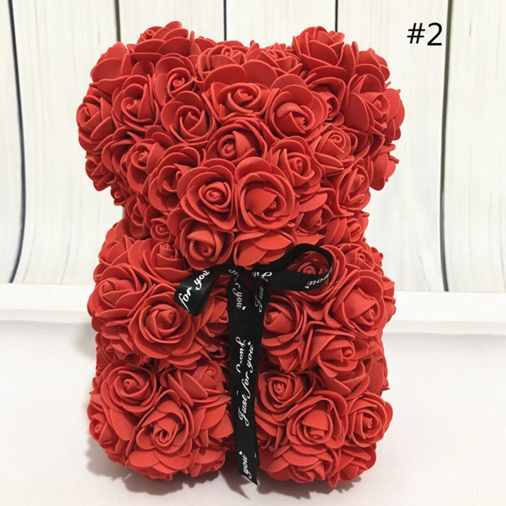 Gấu Bông Đính Hoa Hồng Giả Dùng Làm Quà Tặng Valentine / Sinh Nhật