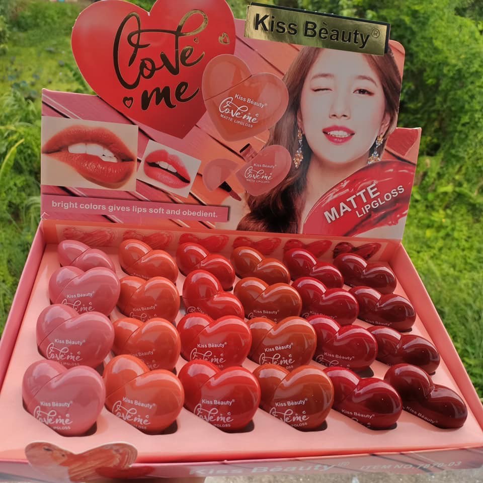 Son Kem Lì Hình Trái Tim KissBeauty Love Me  - Giao Trộn Mã Màu | BigBuy360 - bigbuy360.vn