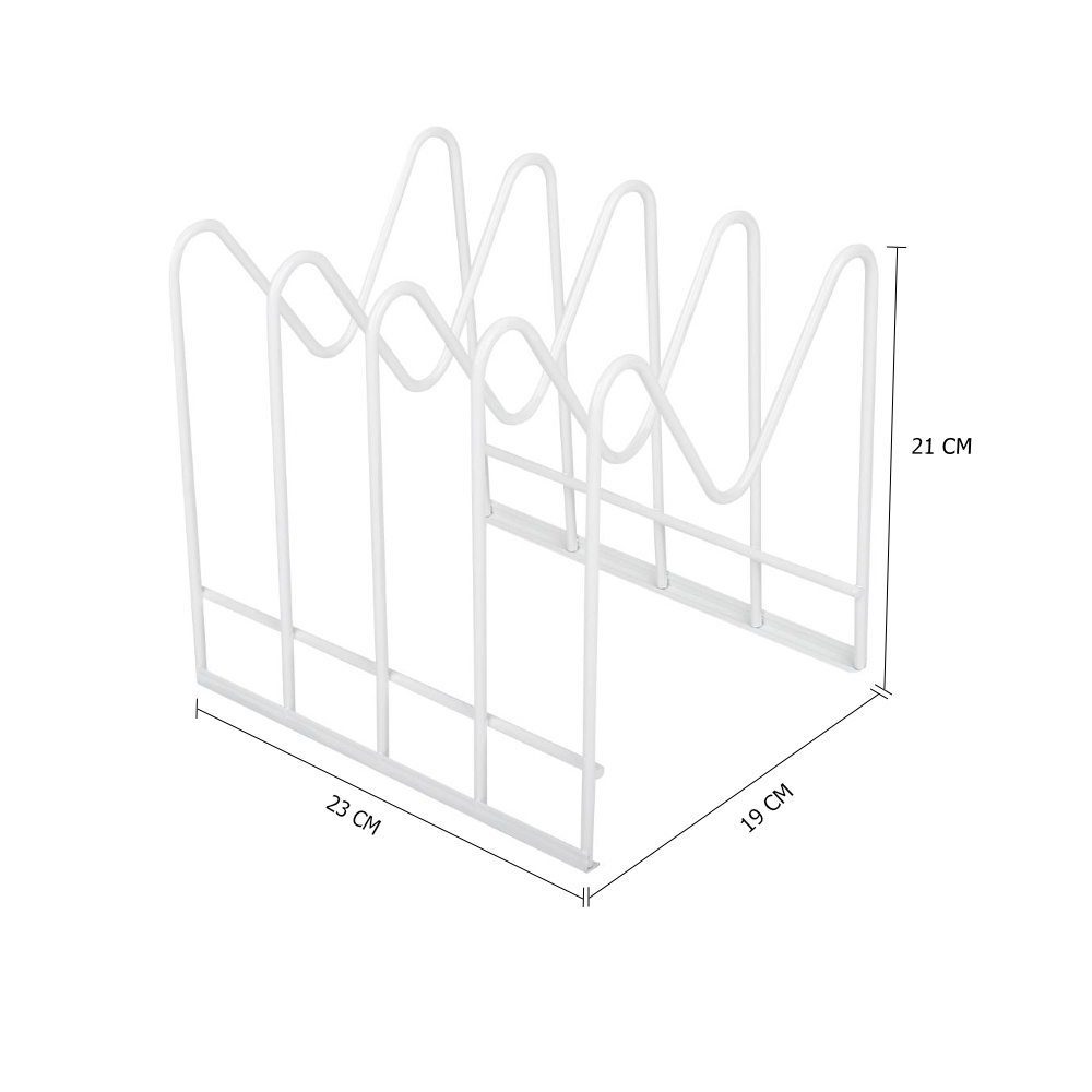 HomeBase KECH kệ đựng chảo nắp nồi bằng thép sơn mạ Thái Lan W19xD23xH21cm