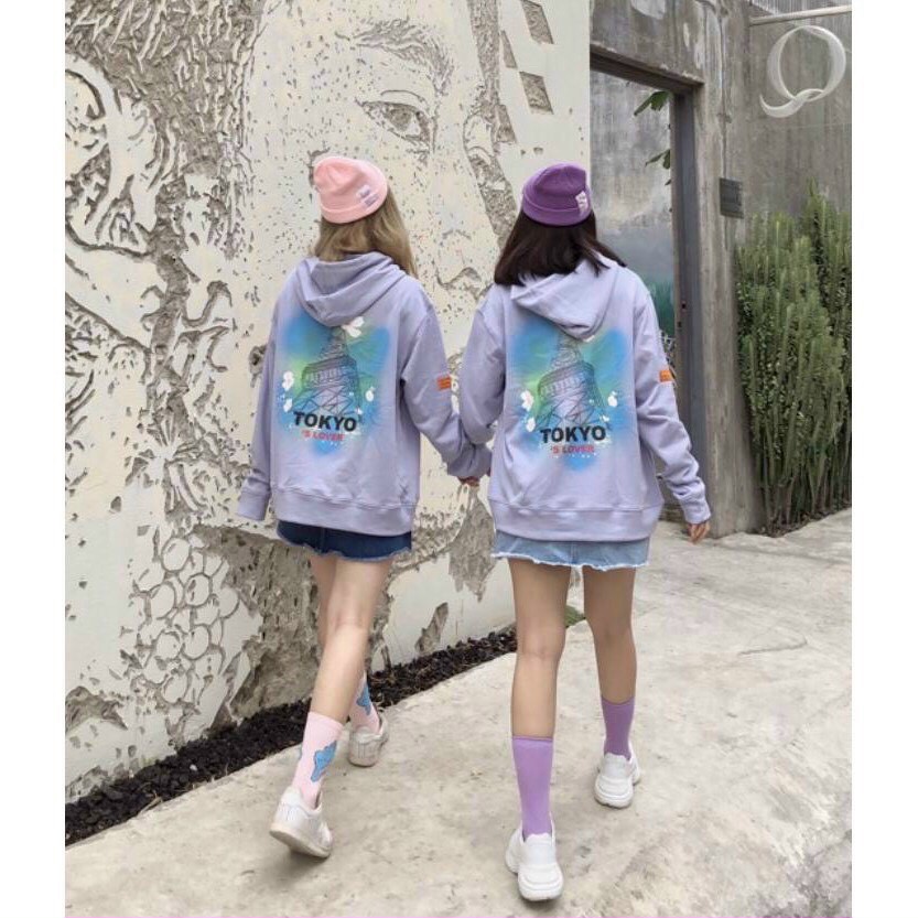 Áo Hoodie Nữ Tokyo Bigsize Nỉ Ulzzang form rộng trơn Uni Mùa Đông