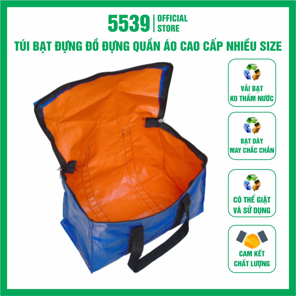 Túi bạt đựng quần áo có dây kéo túi bạt đựng đồ giao hàng đa năng nhiều size lựa chọn không thấm nước - Shop 5539