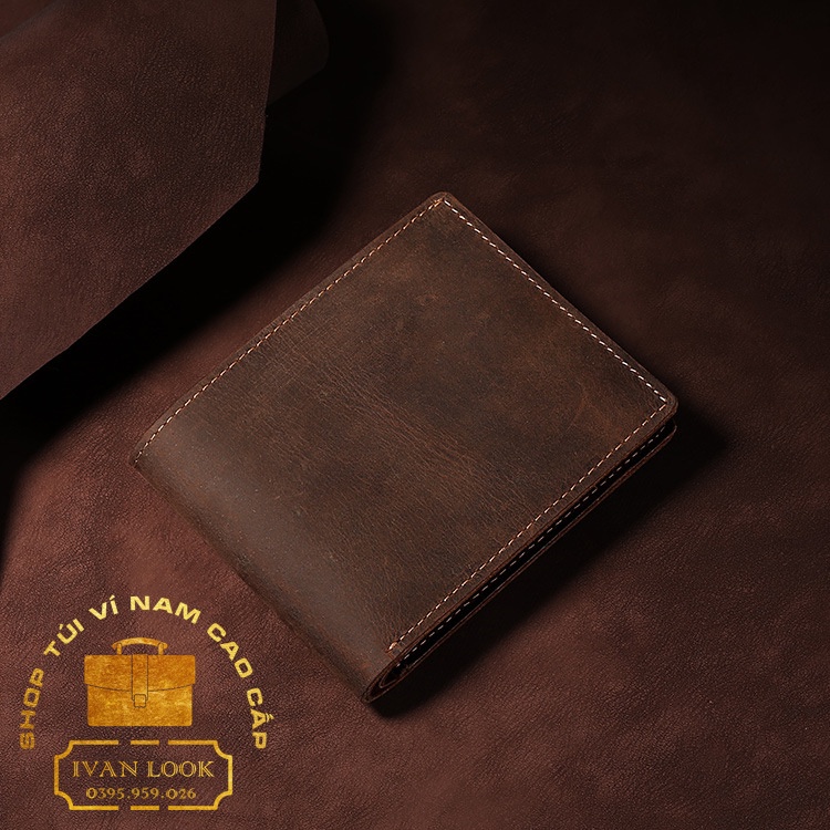 Ví Nam Da Bò Cao Cấp May Thủ Công - Bóp Da Thật 100% - Sang Trọng Đẳng Cấp Bền Bỉ Với Thời Gian - Cowhide Men Wallet