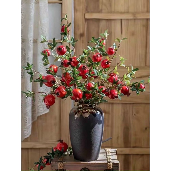 🍒 Cành Lựu Giả - Cành Quả Lựu Giả 6 Quả Dài 80cm - ĐƯỜNG KÍNH QUẢ TO 7CM, QUẢ NHỠ 6 CM, QUẢ NHỎ 5CM