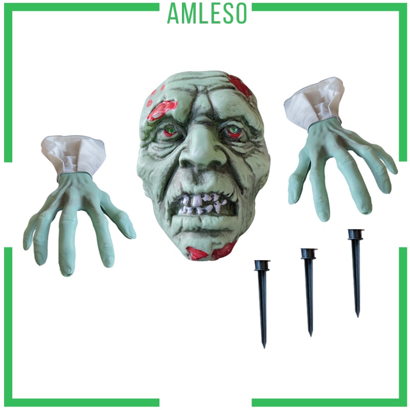 [AMLESO]Scary Garden Zombie Decoration Horrible Outdoor Lawn Severed Spooky Ornament