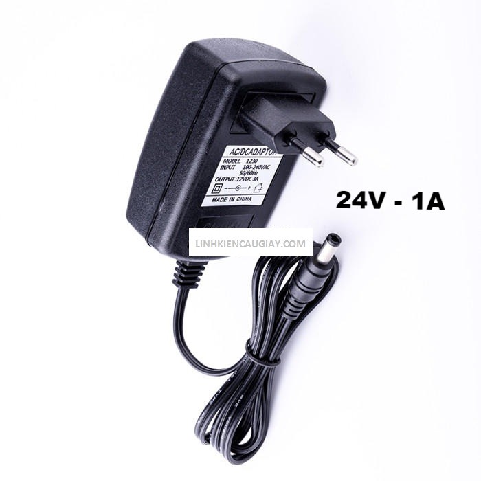 Nguồn Adapter 24V - 1A/2A đầu ra jack DC