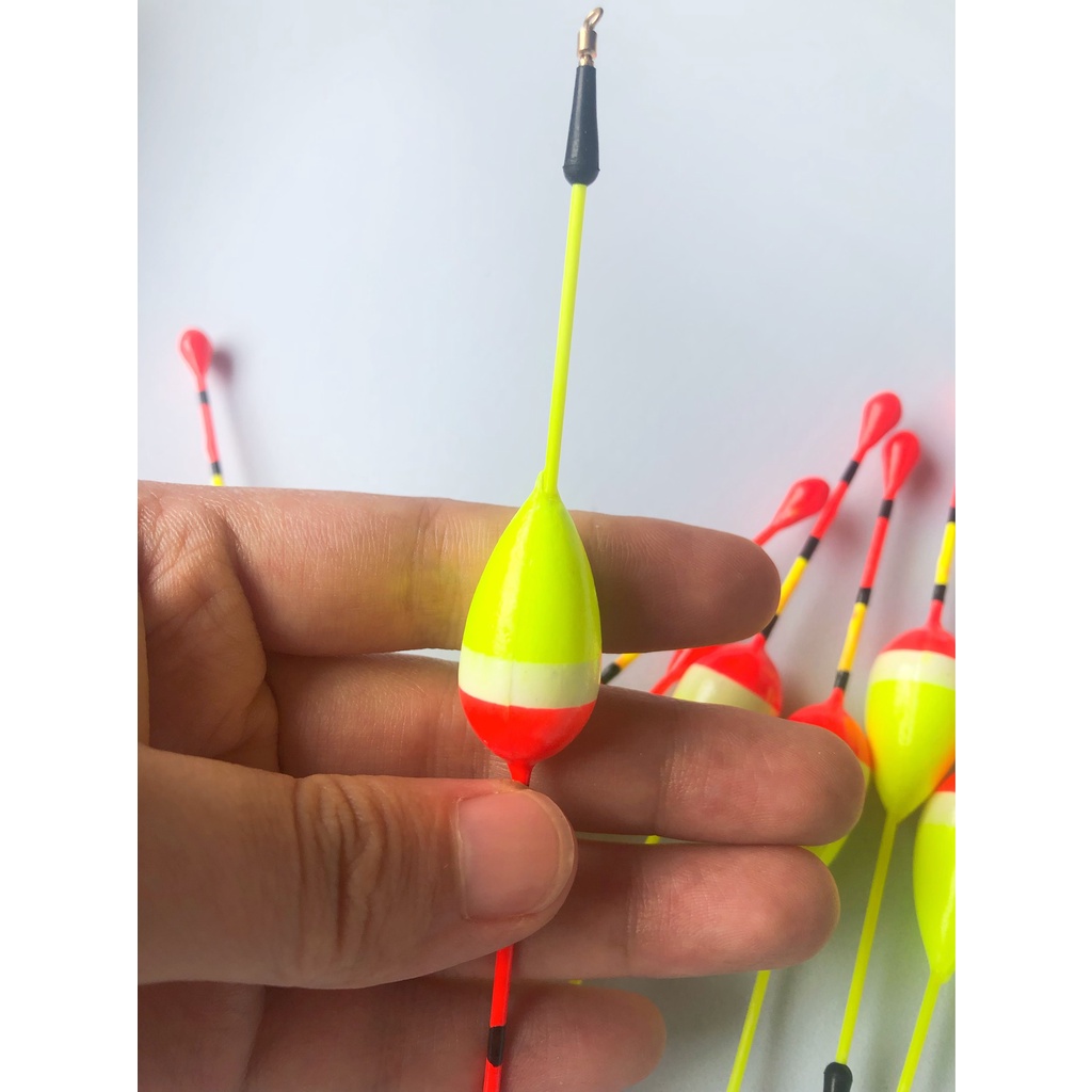 10 phao câu đơn tặng kèm chân cắm phao 2g-3g-5g-8g-10g chuyên câu cá rô, cá nhỏ