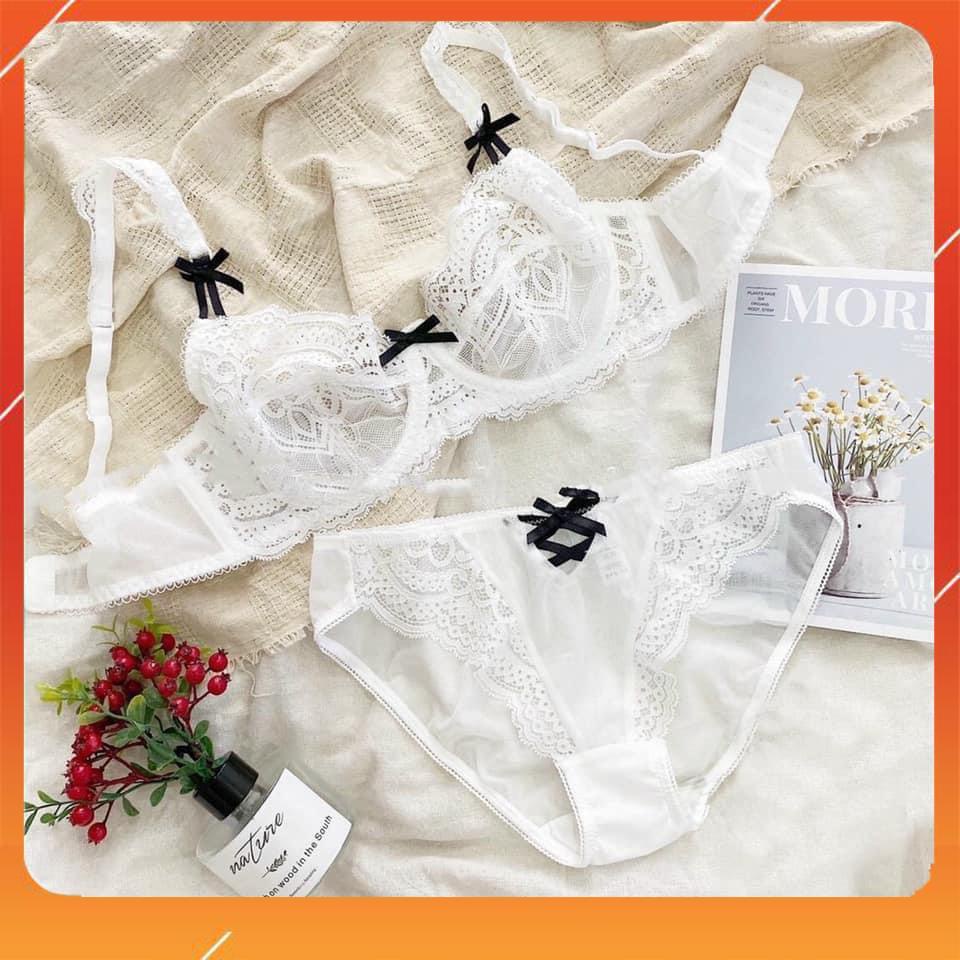 Set bộ đồ lót nữ ren hàng cao cấp, áo cup ngang, có gọng, không mút, Mã B10890