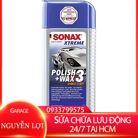 [ SỬA CHỮA LƯU ĐỘNG 24/7 HCM ] [KEM ĐÁNH BÓNG XÓA XƯỚC TẶNG KHĂN 3D] Sonax Xtreme Polish Wax 3 250ml GARA NGUYỄN LỢI